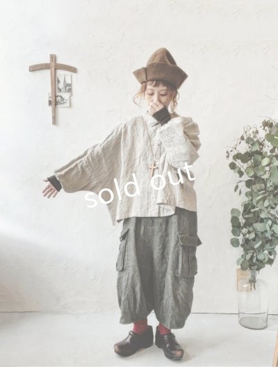 画像7: Libera&Capricciosa/2wayリネンブラウス・オリーブドラブ