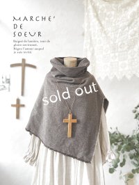 MARCHE' DE SOEUR／ウールツイードポンチョ・杢ブラウン