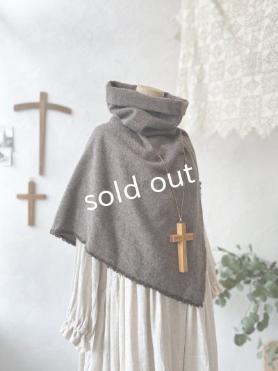 画像4: MARCHE' DE SOEUR/ウールツイードポンチョ・杢ブラウン