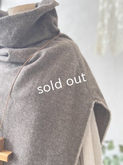 画像3: MARCHE' DE SOEUR/ウールツイードポンチョ・杢ブラウン