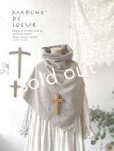 MARCHE' DE SOEUR／ウールツイードポンチョ・生成りベージュ
