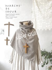 MARCHE' DE SOEUR／ウールツイードポンチョ・生成りベージュ
