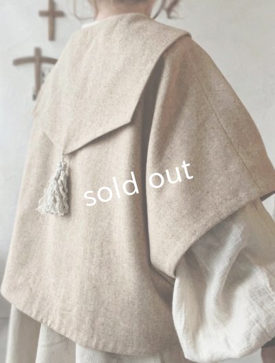 画像20: MARCHE' DE SOEUR/セーラ襟のタッセルちびコート・生成り