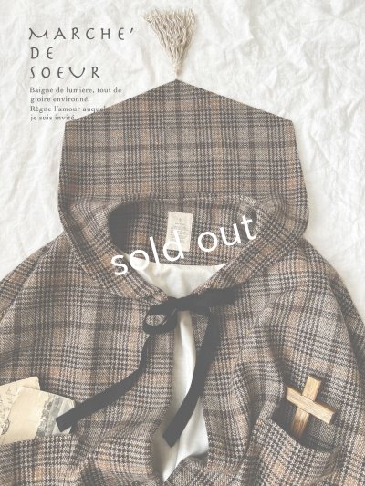 画像10: MARCHE' DE SOEUR/セーラ襟のタッセルちびコート・ブラウンチェック