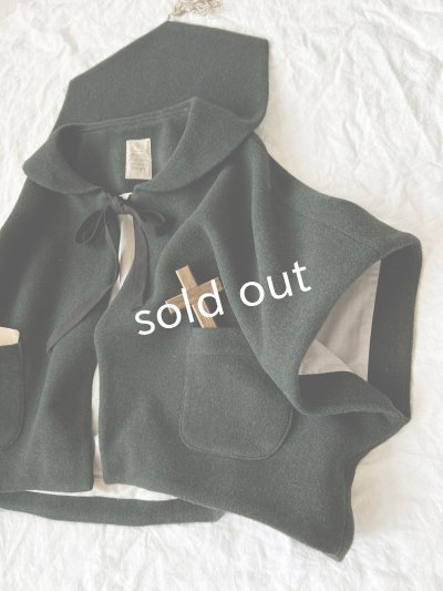 画像7: MARCHE' DE SOEUR/セーラ襟のタッセルちびコート・ダークグリーンモッサ