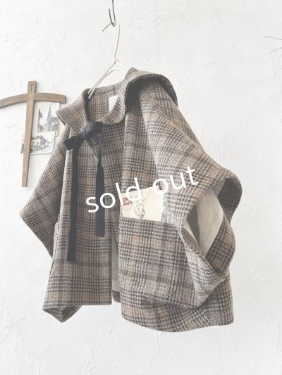 画像4: MARCHE' DE SOEUR/セーラ襟のタッセルちびコート・ブラウンチェック
