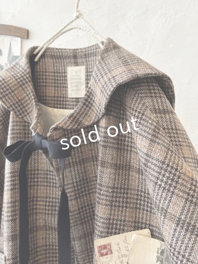 画像3: MARCHE' DE SOEUR/セーラ襟のタッセルちびコート・ブラウンチェック