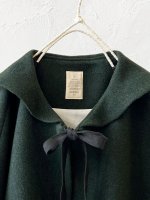 画像3: MARCHE' DE SOEUR／セーラ襟のタッセルちびコート・ダークグリーンモッサ (3)