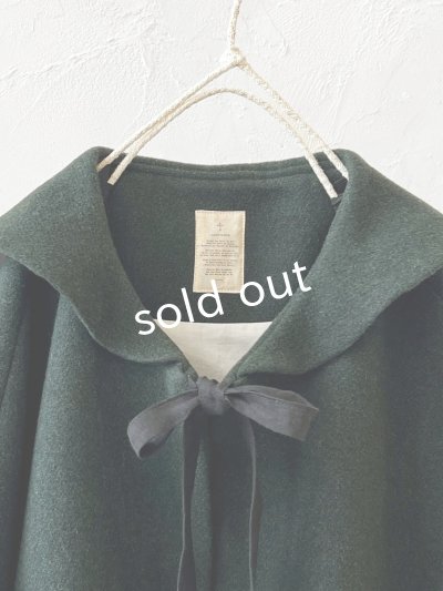 画像3: MARCHE' DE SOEUR/セーラ襟のタッセルちびコート・ダークグリーンモッサ