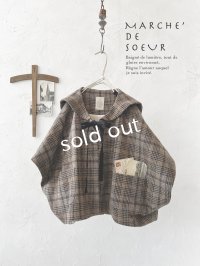 MARCHE' DE SOEUR／セーラ襟のタッセルちびコート・ブラウンチェック
