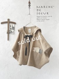 MARCHE' DE SOEUR／セーラ襟のタッセルちびコート・ベージュツイード