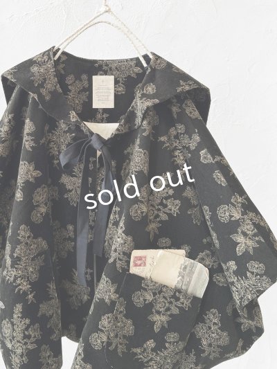 画像4: MARCHE' DE SOEUR／セーラ襟のタッセルちびコート・ボタニカルブラック