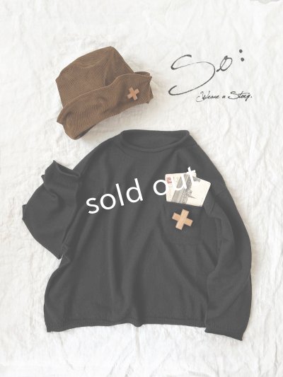 画像6: SO／胸ポケットニットプルオーバー・ブラック