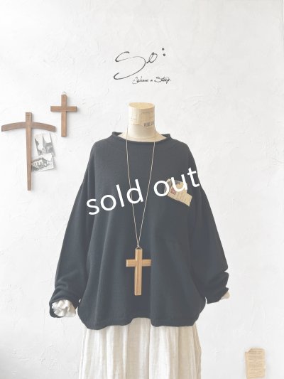 画像2: SO／胸ポケットニットプルオーバー・ブラック