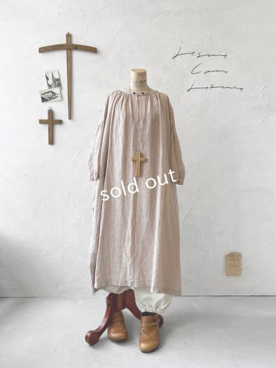 画像1: je suis comme je suis/花笑みのステッチドレス・ピンク