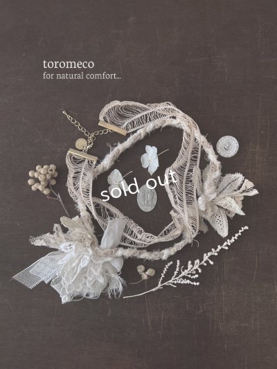 画像2: toromeco／アンティークレースと草木染めネックレス