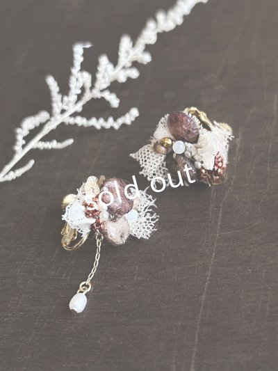 画像8: toromeco／”tsubuto” スフレスパンコールのイヤリング・ブラウンレッド