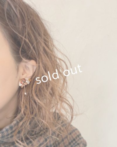 画像10: toromeco／”tsubuto” スフレスパンコールのイヤリング・ブラウンレッド