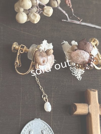 画像10: toromeco／”tsubuto” スフレスパンコールのイヤリング ・ピンクブラウン