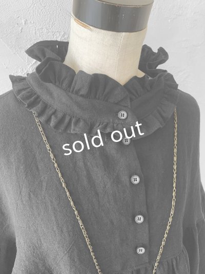 画像9: kosatofuku/フリルカラーブラウス・ブラック