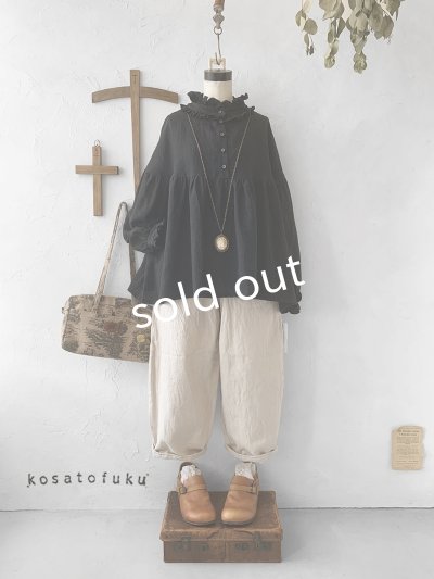 画像7: kosatofuku/フリルカラーブラウス・ブラック