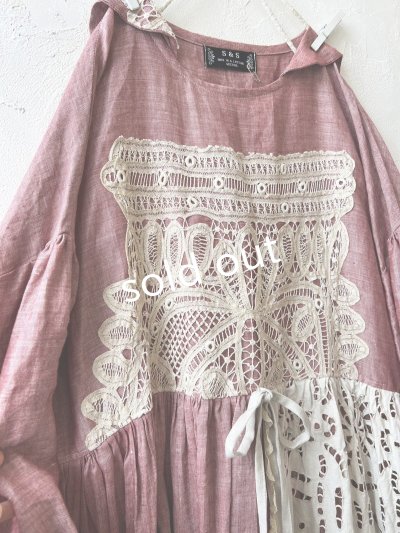 画像5: shizuka's／アンティークレースのセーラー襟ワンピース