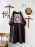 画像1: shizuka's／アンティークレースのワンピース・ビターチョコ (1)