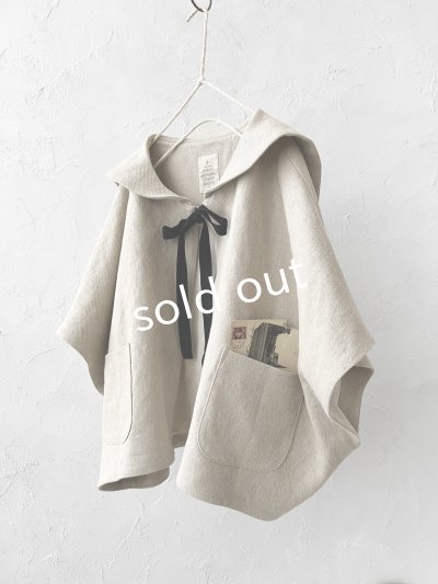 画像3: MARCHE' DE SOEUR/セーラ襟のタッセルちびコート・生成り