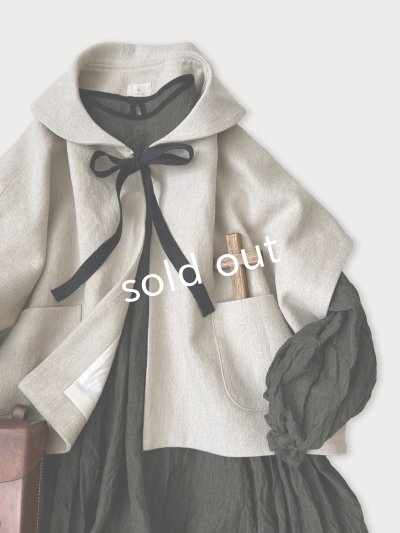 画像11: MARCHE' DE SOEUR/セーラ襟のタッセルちびコート・生成り