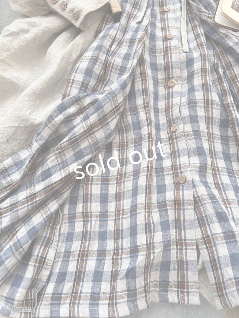 画像9: 【30%OFF】MARCHE' DE SOEUR／祈りのワンピース・ブルーチェック (9)