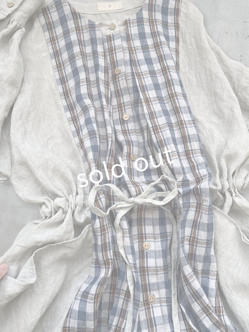 画像7: 【30%OFF】MARCHE' DE SOEUR／祈りのワンピース・ブルーチェック (7)