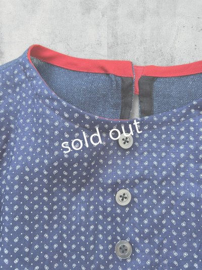 画像9: MARCHE' DE SOEUR/ターシャの種蒔ポケットワンピース・インディゴ×プチペイズリー