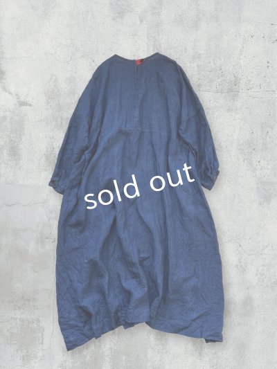 画像10: MARCHE' DE SOEUR/ターシャの種蒔ポケットワンピース・インディゴ×プチペイズリー