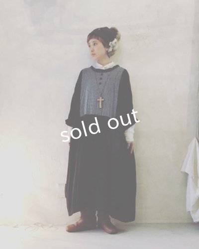 画像12: MARCHE' DE SOEUR/ターシャの種蒔ポケットワンピース・インディゴ×プチペイズリー