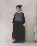 画像9: MARCHE' DE SOEUR/ターシャの種蒔ポケットワンピース・インディゴ×ハーブ (9)