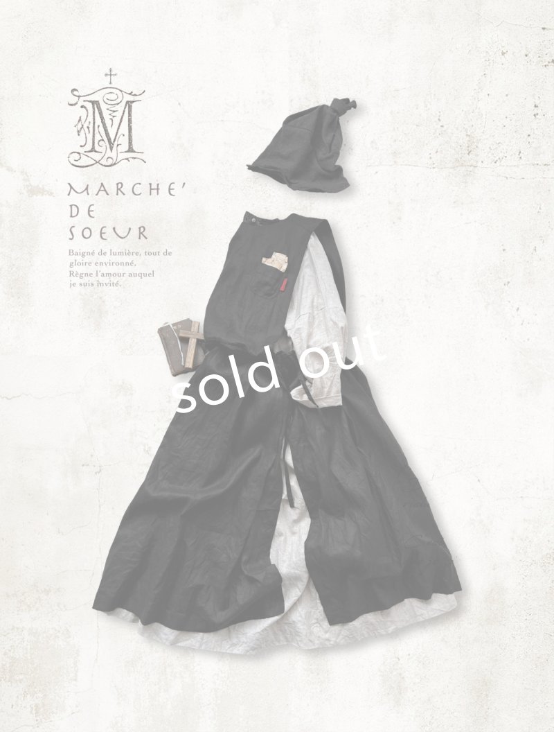 画像1: MARCHE' DE SOEUR／タブリエワンピース・黒 (1)