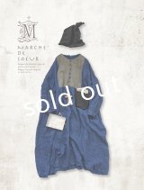 MARCHE' DE SOEUR/ターシャの種蒔ポケットワンピース・インディゴ×ハーブ