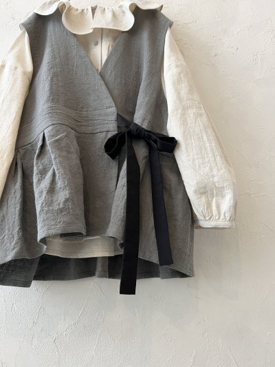 画像2: MAGALI /カシュクールジレ・アッシュグレー