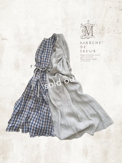 画像1: 【30%OFF】MARCHE' DE SOEUR／祈りのワンピース・ブルーチェック