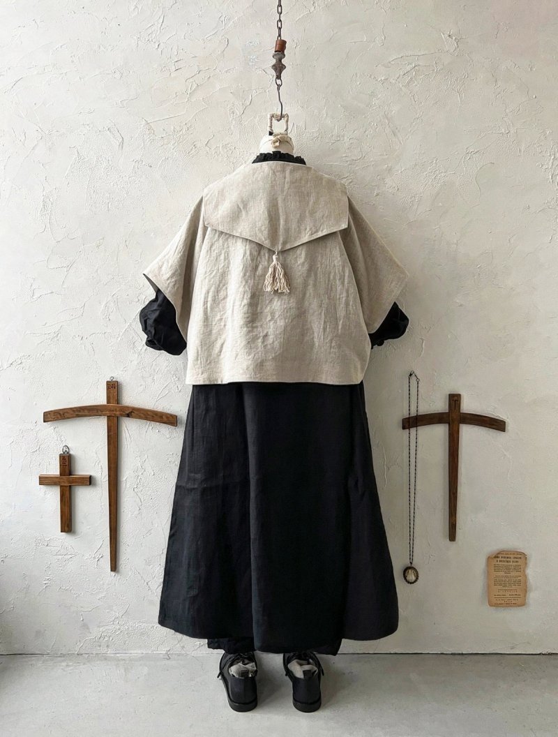 画像12: MARCHE' DE SOEUR／セーラ襟のタッセルちびジャケット・生成り (12)