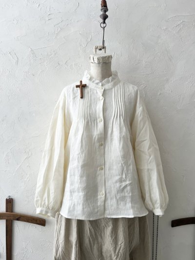画像4: nous rendent heureux/フリル襟ピンタックブラウス・オフ