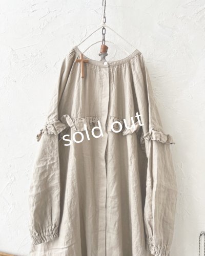 画像3: ubasoku/ラウンドフリル2wayワンピース・ベージュ