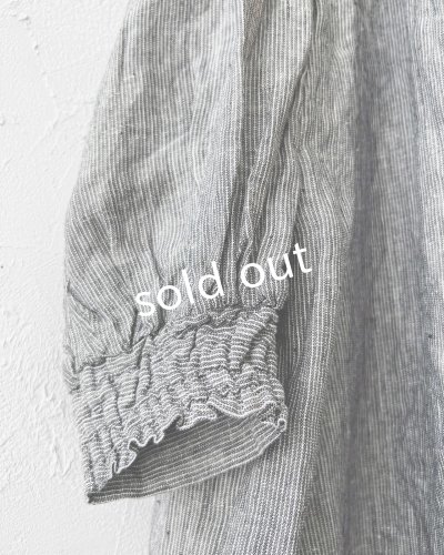 画像4: ubasoku/ボリューム袖ギャザーワンピース・ブラックストライプ