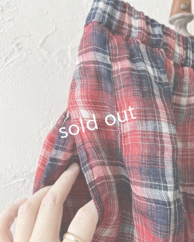 画像5: ubasoku/ギャザースカート・赤チェック