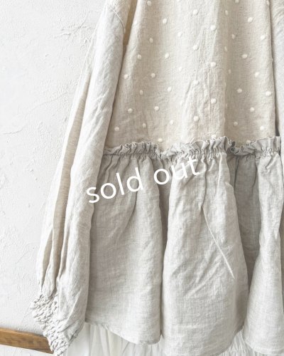 画像5: ubasoku/ドット刺繍ボリューム袖ブラウス・生成り