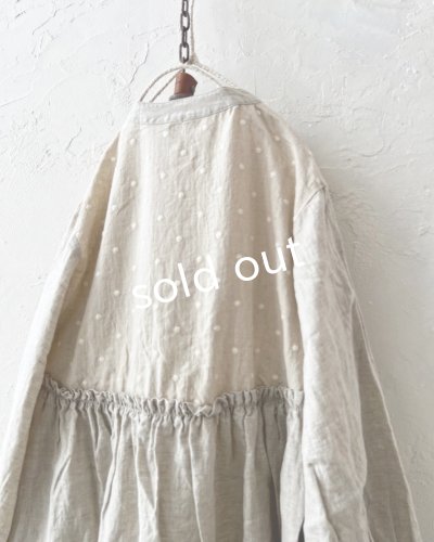 画像9: ubasoku/ドット刺繍ボリューム袖ワンピース・生成り