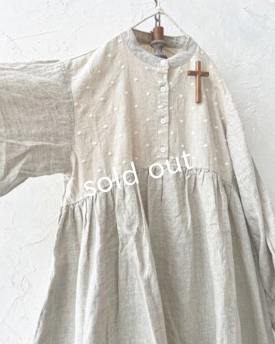 画像6: ubasoku/ドット刺繍ボリューム袖ワンピース・生成り