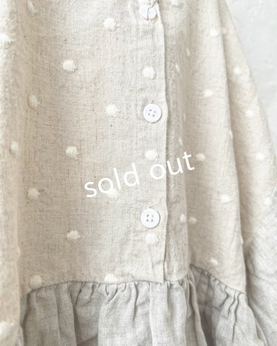 画像7: ubasoku/ドット刺繍ボリューム袖ワンピース・生成り