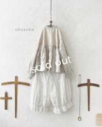 ubasoku/ドット刺繍ボリューム袖ブラウス・生成り