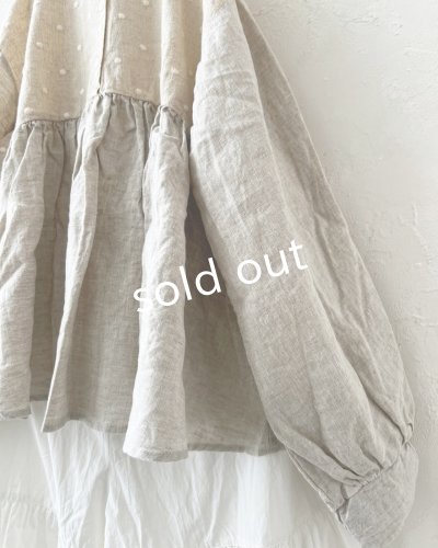 画像7: ubasoku/ドット刺繍ボリューム袖ブラウス・生成り